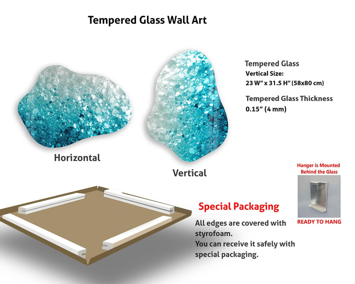 Unique Blue Abstarct Glass Wall Art, art glass wall art, glass wall art pictures

