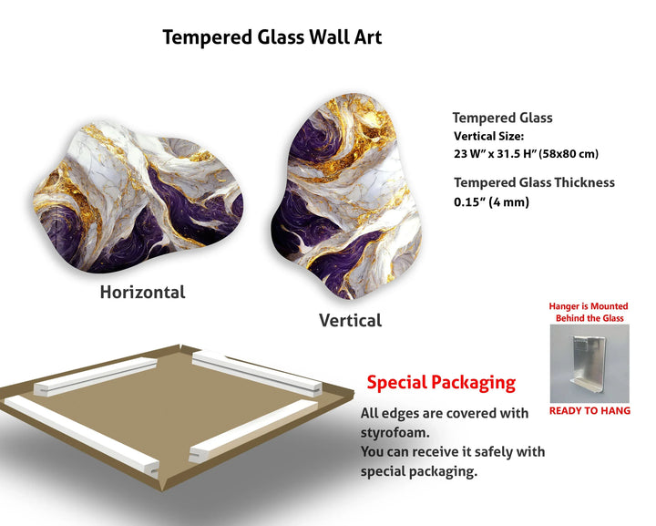 Stylish Gold Marble Glass Wall Art, art glass wall art, glass wall art pictures
