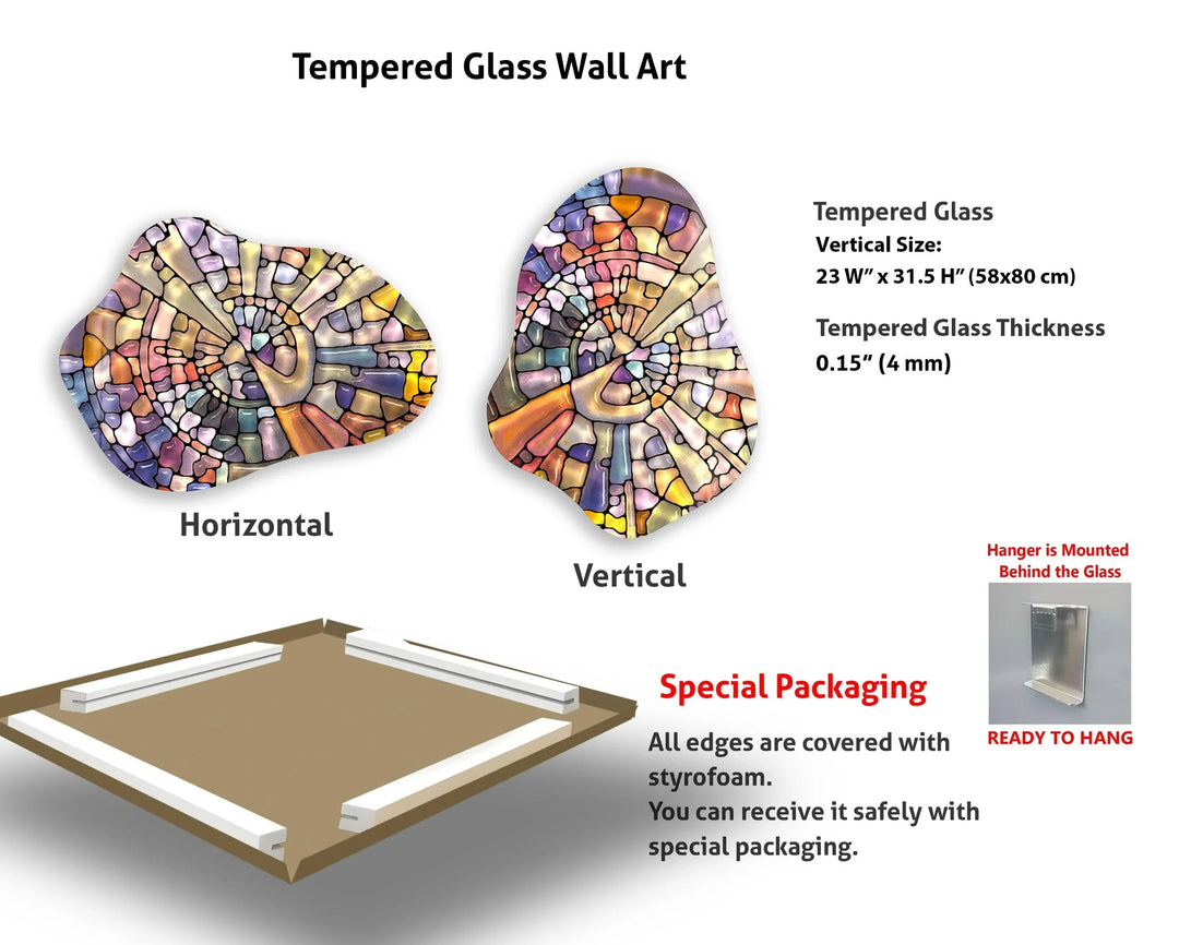 Stylish Colorful Stained Glass Wall Art, glass pictures for Wall, glass prints wall art
