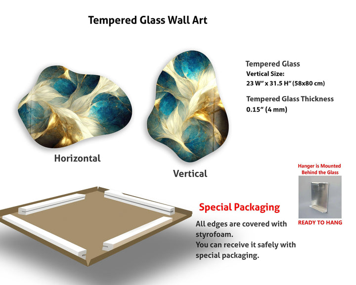 Stylish Green Marbled Glass Wall Art, photo print on glass, prints on glass wall art
