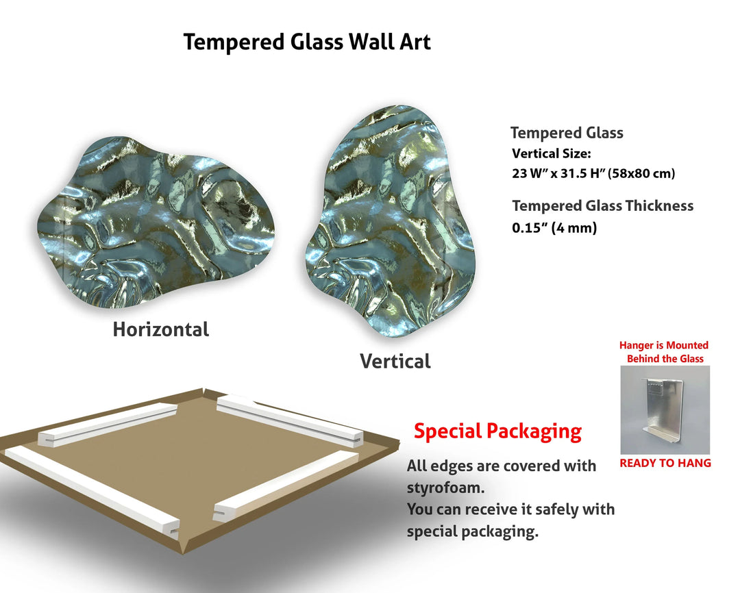 Stylish Green Abstract Glass Wall Art, glass image printing, glass prints from photos

