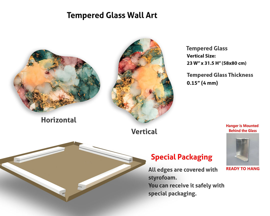 Yellow Abstract Modern Glass Wall Art, photo print on glass, prints on glass wall art
