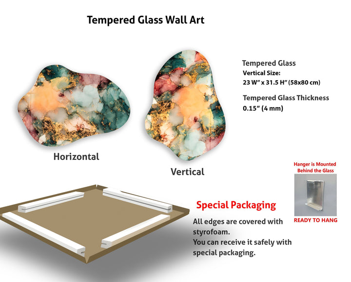 Yellow Abstract Modern Glass Wall Art, photo print on glass, prints on glass wall art
