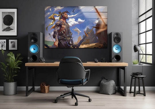 Featuring vivid colors and sharp details, this Heroic Warrior glass wall artwork is printed on high-quality glass, ensuring lasting beauty and visual appeal.