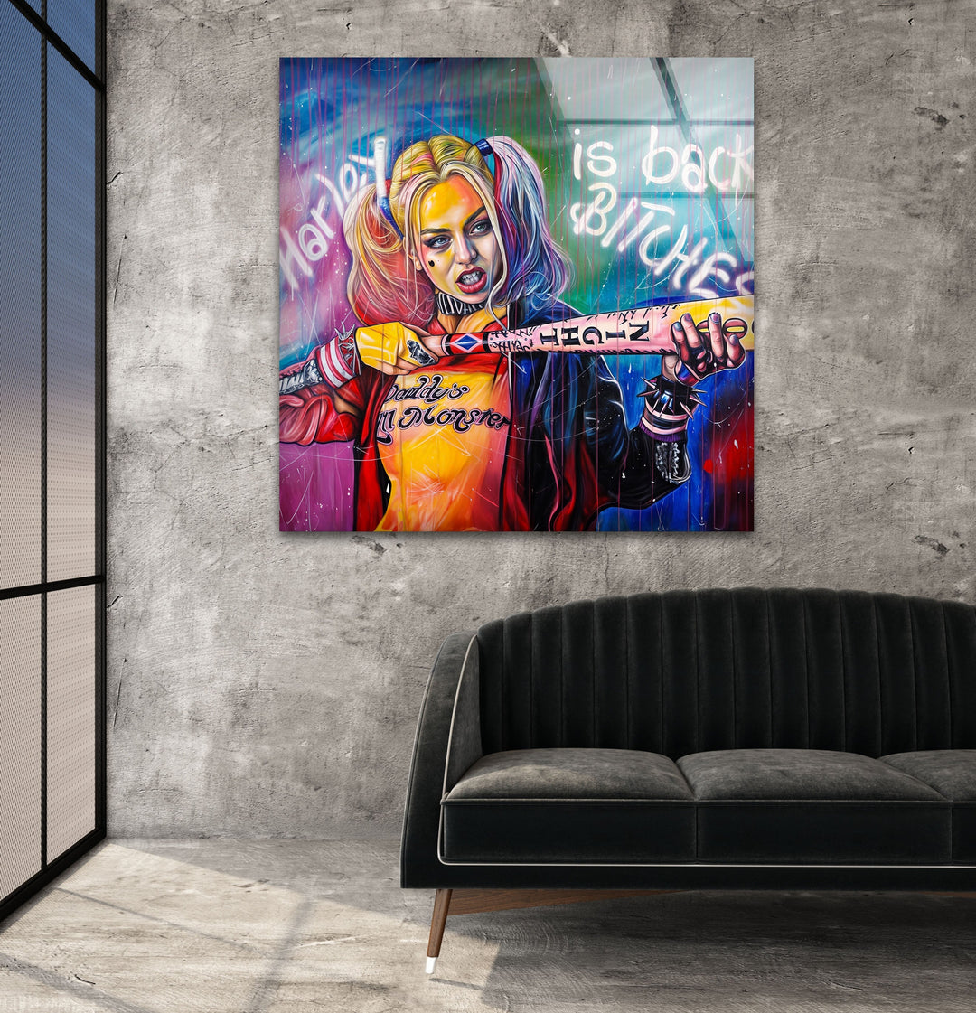 Harley Is Back Glass Wall Art stained glass wall art, stained glass wall decor
