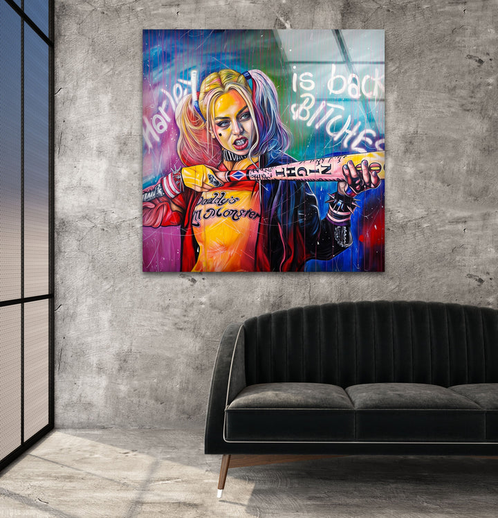 Harley Is Back Glass Wall Art stained glass wall art, stained glass wall decor
