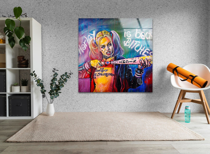 Harley Is Back Glass Wall Art glass art painting, glass art for the Wall
