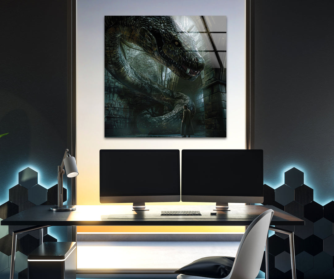 Harry Potter Giant Serpent Glass Wall Art art glass wall art, glass wall art pictures
