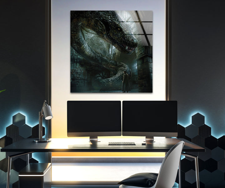 Harry Potter Giant Serpent Glass Wall Art art glass wall art, glass wall art pictures
