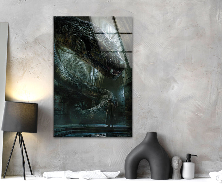 Harry Potter Giant Serpent Glass Wall Art picture on glass wall art, photos printed on glass
