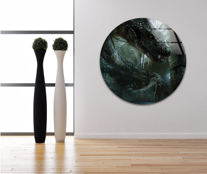 Harry Potter Giant Serpent Glass Wall Art glass wall decor, glass wall art decor
