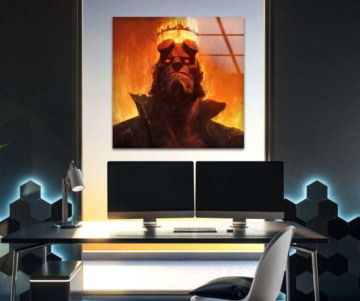 King Hellboy Glass Wall Art glass image printing, glass prints from photos

