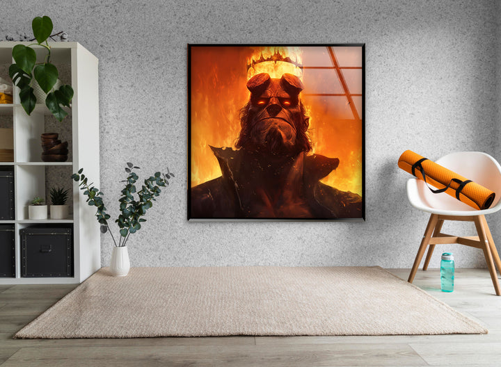 King Hellboy Glass Wall Art glass photo prints, glass picture prints
