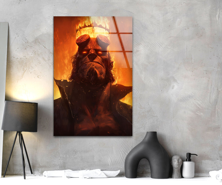 King Hellboy Glass Wall Art large glass photo prints, glass wall photos
