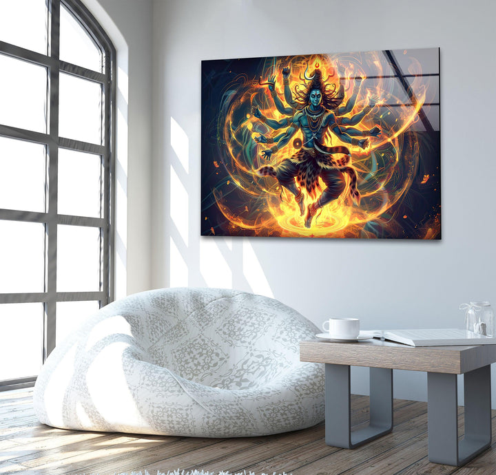 Hindu Gods Shiva and Kali Glass Wall Art art glass wall art, glass wall art pictures
