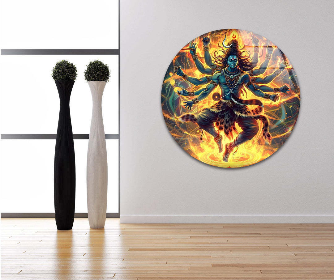 Hindu Gods Shiva and Kali Glass Wall Art Glass Printing Wall Art, Print photos on glass
