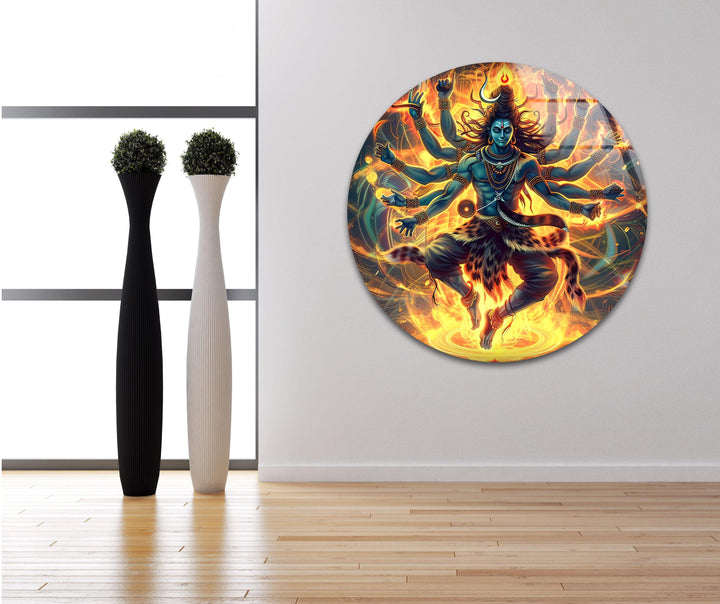 Hindu Gods Shiva and Kali Glass Wall Art Glass Printing Wall Art, Print photos on glass
