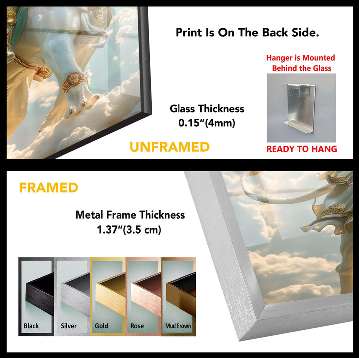 Hindu Lion God Tempered Glass Wall Art - MyPhotoStation