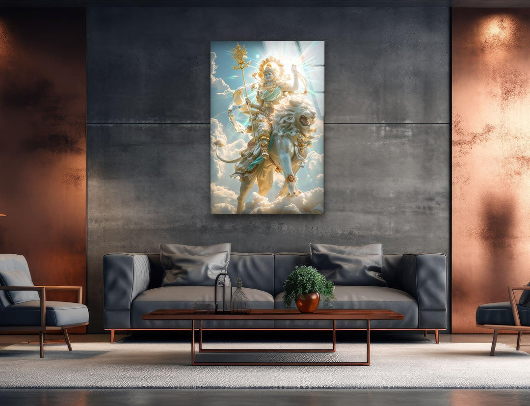 Hindu Lion Glass Pictures for Your Home