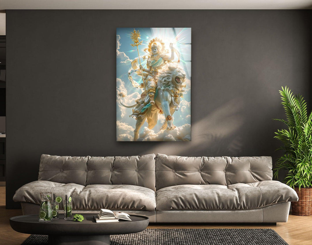 Hindu Lion Glass Photos | Glass Wall Art & Decor