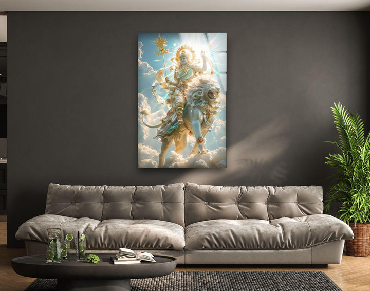 Hindu Lion Glass Photos | Glass Wall Art & Decor