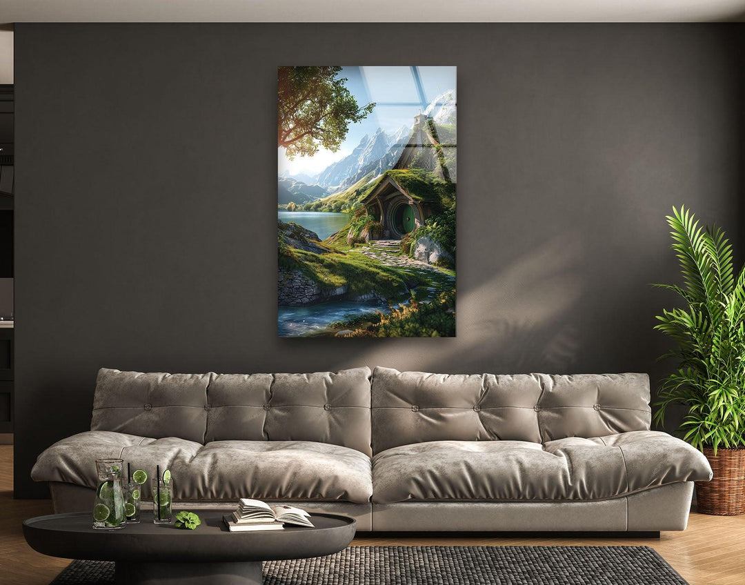 Hobbit Shire Glass Wall Art print picture on glass, Tempered Glass Wall Art