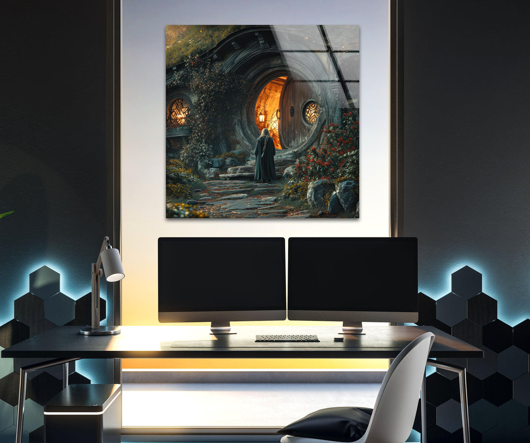 Hobbit House Glass Wall Art glass art painting, glass art for the Wall
