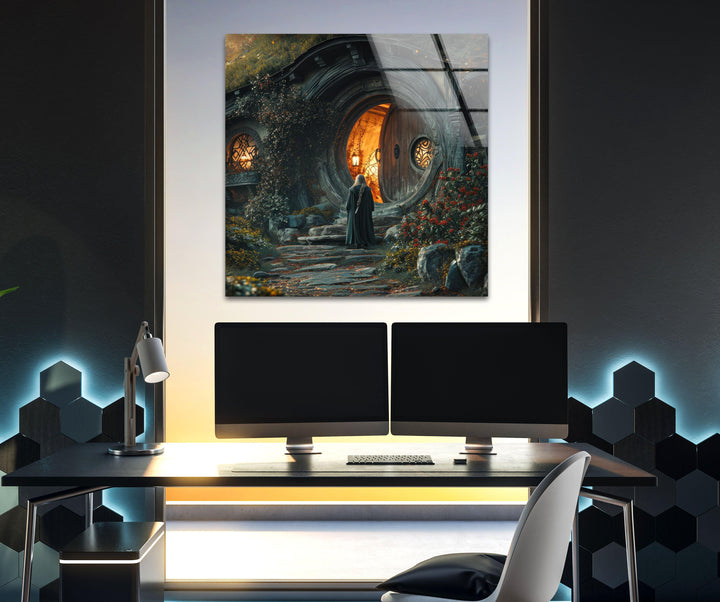 Hobbit House Glass Wall Art glass art painting, glass art for the Wall
