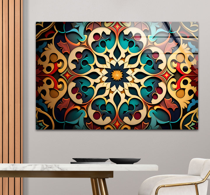 Filigrane Mandala-Wandkunst aus Glas – Luxuriöses geometrisches Design
