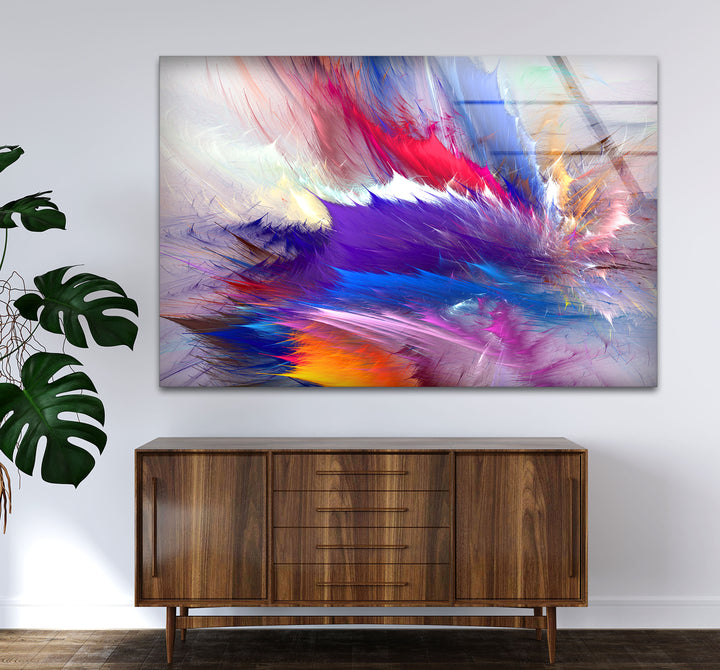 Vivid Energy Wall Art – Color Explosion Abstract Glass Print