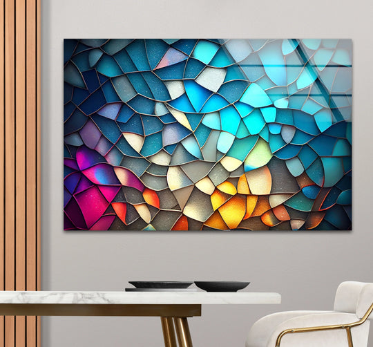 Shimmering Prism Mosaic Glass Wall Art – Radiant Abstract Shards - MyPhotoStation