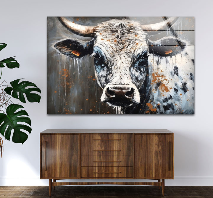 Rustikale Highland Cow Wandkunst – Bauernhaus Tier Dekor, Moderner Landhausstil 