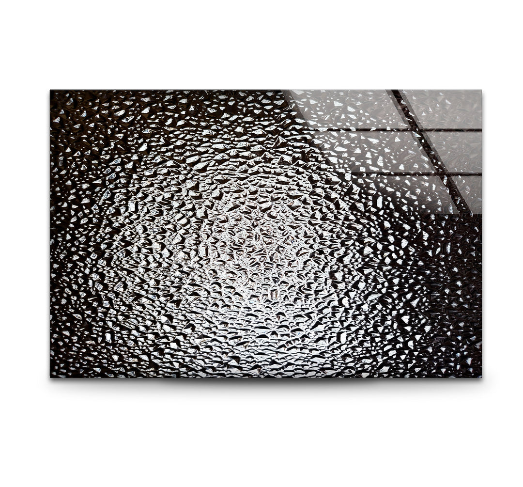 Monochrome Wandkunst aus zerbrochenem Glas – Abstrakter Textur-Glasdruck