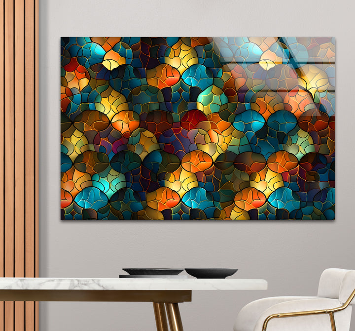 Abstract Stained Glass Wall Art – Colorful Mosaic Glass Design
