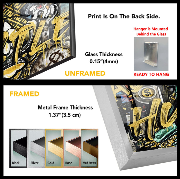 Hustle Duck Glass Wall Art
