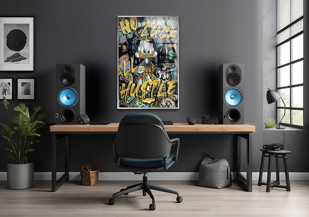 Hustle Duck Glass Wall Art glass photo prints, glass picture prints
