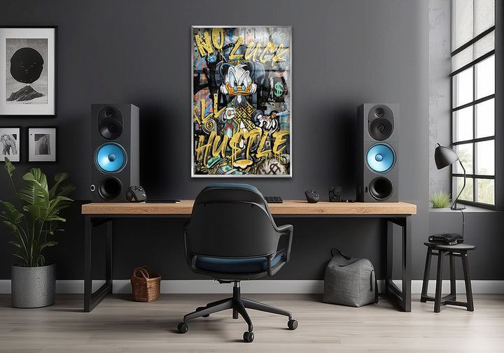 Hustle Duck Glass Wall Art glass photo prints, glass picture prints
