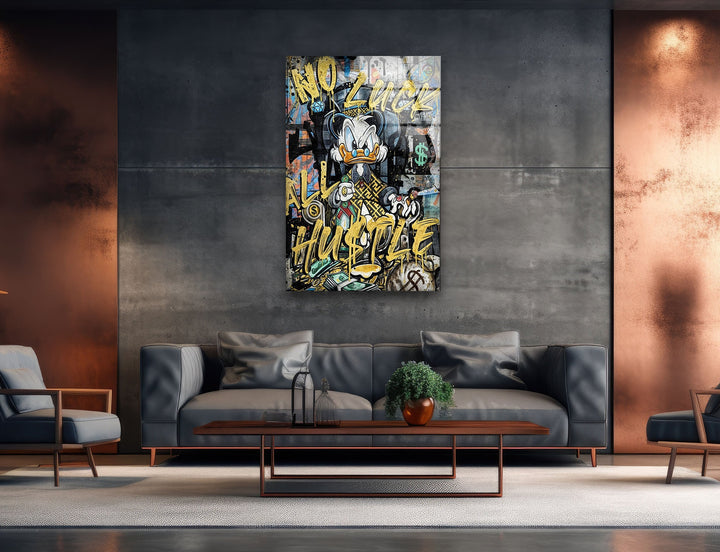 Hustle Duck Glass Wall Art glass image printing, glass prints from photos
