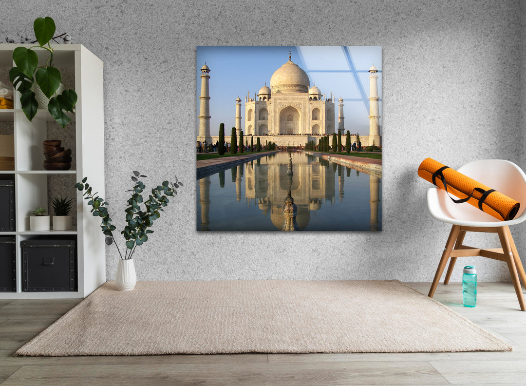 Taj Mahal's Radiant Reflection: The Best Details in Your Glass Wall Art
