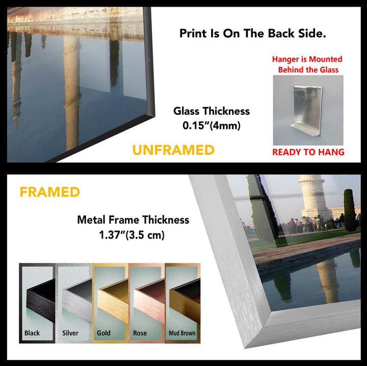 Taj Mahal Reflection: Ein majestätischer Moment auf Glaswandkunst