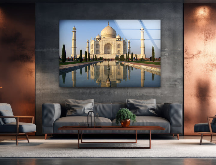 Taj Mahal Reflection: Discover a Majestic Moment on Glass Wall Art
