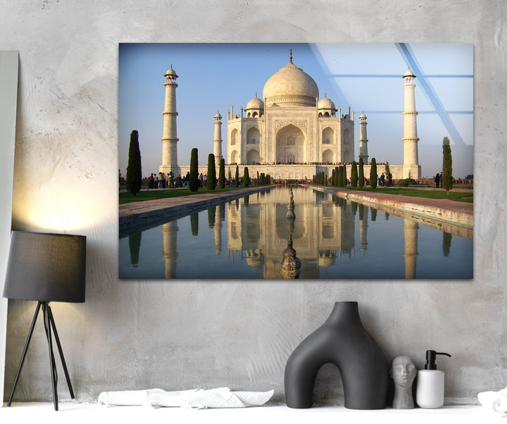 Taj Mahal Reflection: Elegant Glass Wall Art to Beautify Your Home
