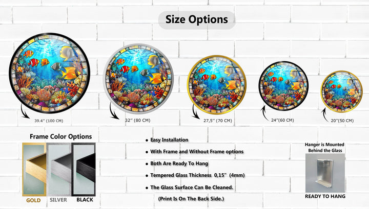 Tropical Reef Round Glass Wall Art - MyPhotoStation