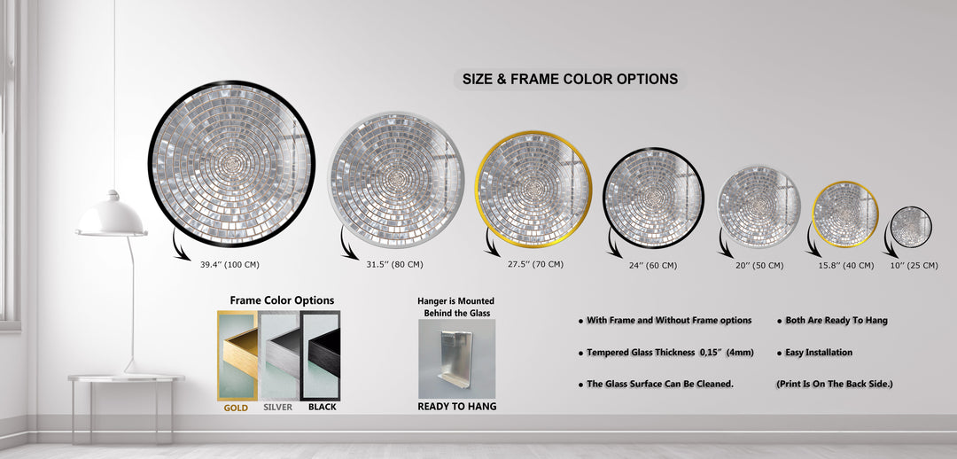 Silver Echo – Round Glass Wall Art