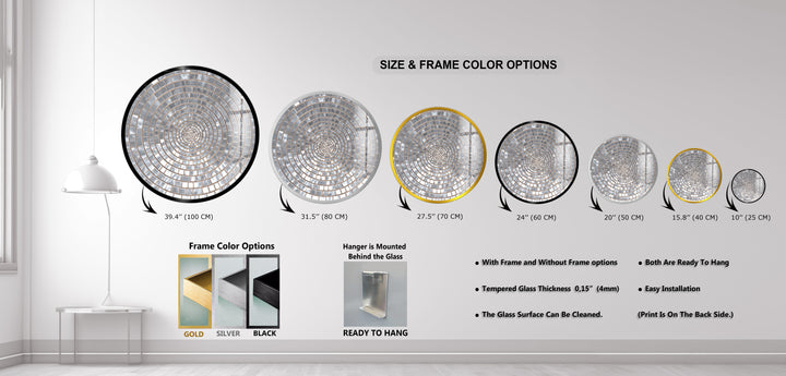Silver Echo – Round Glass Wall Art