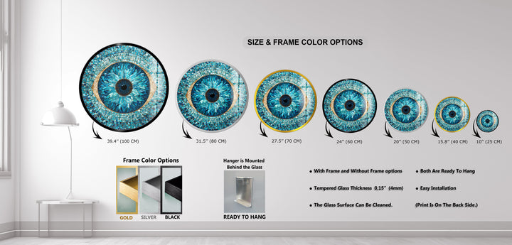 Guardian Iris – Round Glass Wall Art