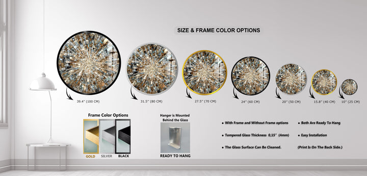 Natural Stone – Mosaic Round Glass Wall Art