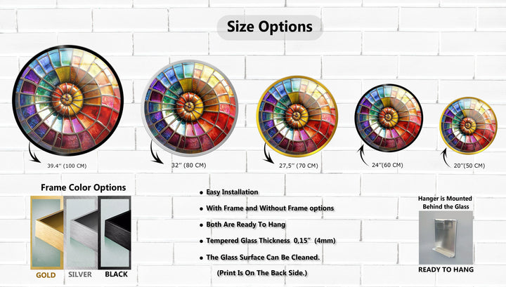 Radiant Rainbow Mosaic Round Glass Wall Art - MyPhotoStation