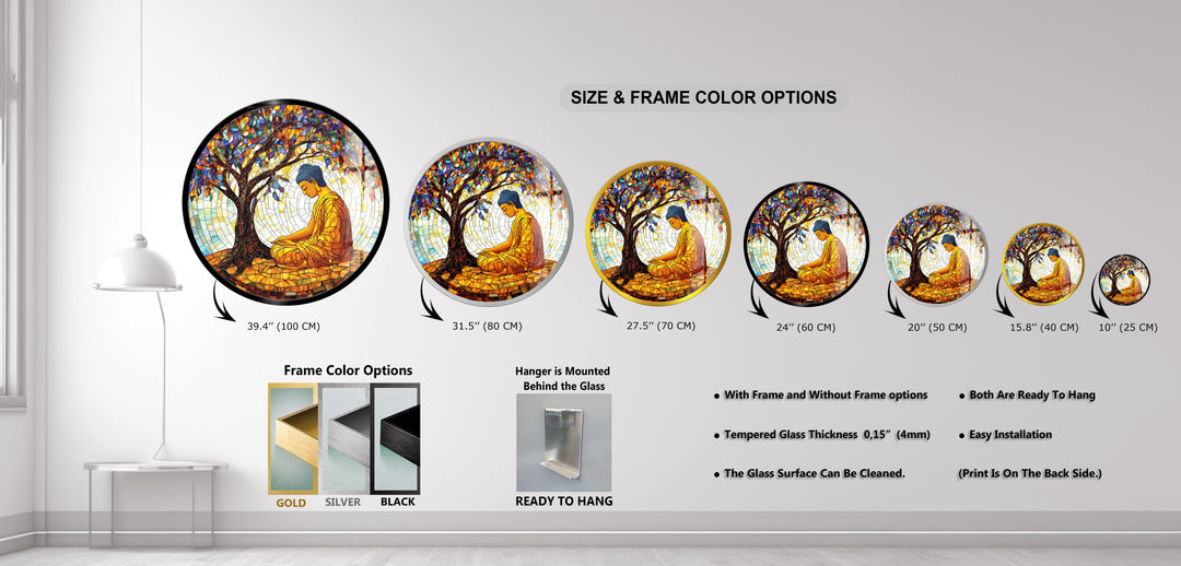 Beneath the Bodhi – Round Glass Wall Art