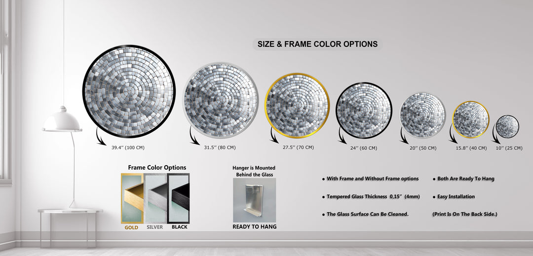 Steel Ripple – Round Glass Wall Art